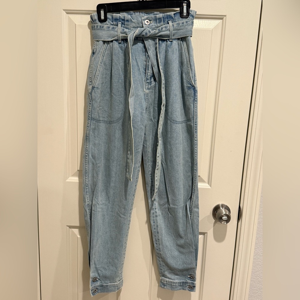 Something Navy Sky Blue Denim Trousers